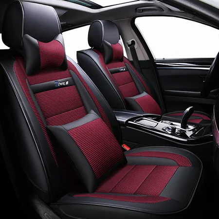 Red Luxury Комплект универсальных чехлов для автомобильных сидений для chevrolet Sonic пригородный Тахо трекер trailblazer траверс trax вольт - Название цвета: Red Luxury