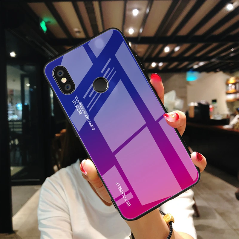 Для Xiaomi Redmi Note 5 7 6 Pro 6A градиентный чехол из закаленного стекла для Xiaomi A2 Lite A1 9 Mi8 Mi6X Mi9 SE F1 Aurora чехол s