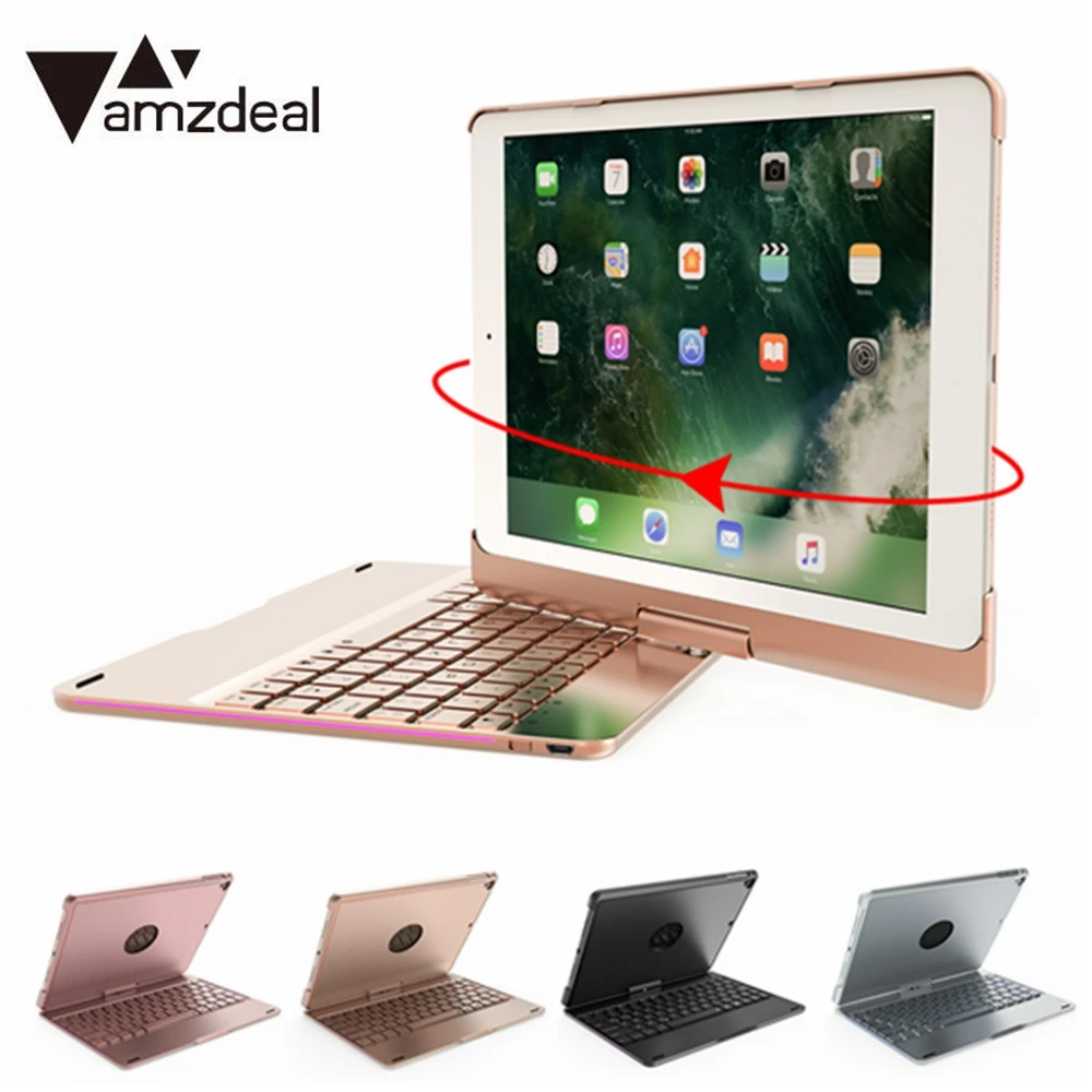 Чехол для Ipad 9 7 с 4 цвета светодиодный Беспроводная клавиатура 360 градусов Поворот