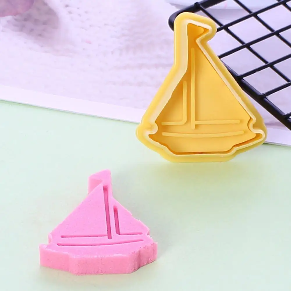 31-10 sailboat 3D Мультяшные игрушки для нарезки печенья в виде животных пресс-форм Плунжер, сахарная мастика форма для выпечки бисквита набор для работы с мастикой «сделай сам» отделочных работ подарок для ребенка - Цвет: 31-10 sailboat