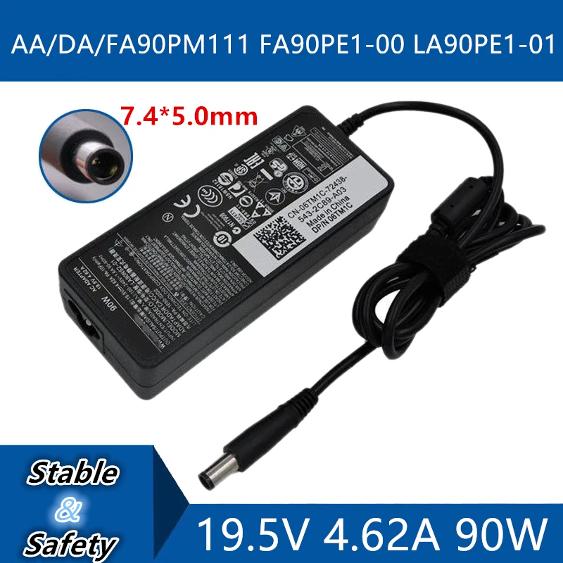 

19.5V 4.62A 7.4*5.0mm Universal Laptop Adapter Charger For DELL AA/DA/FA90PM111 FA90PE1-00 LA90PE1-01 DC Jack Charger adapter