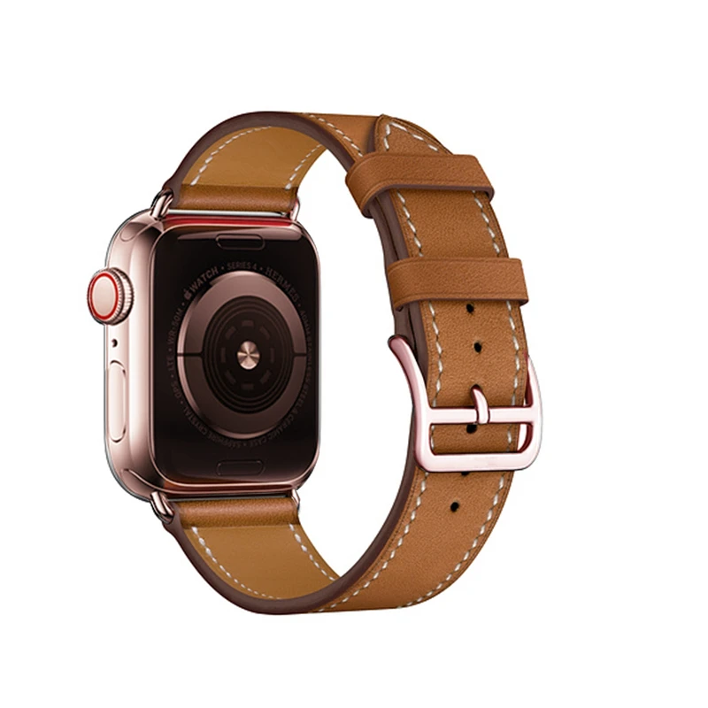 Swift кожаный двойной тур розовое золото застежка пряжка для iWatch Группа 44 мм 40 42 38