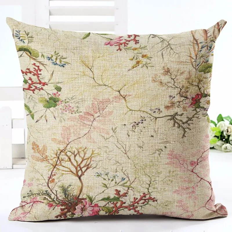 Винтажный Стиль Хлопок Белье Чехлы Творческий Отпечатано Цветок Площадь Диван
