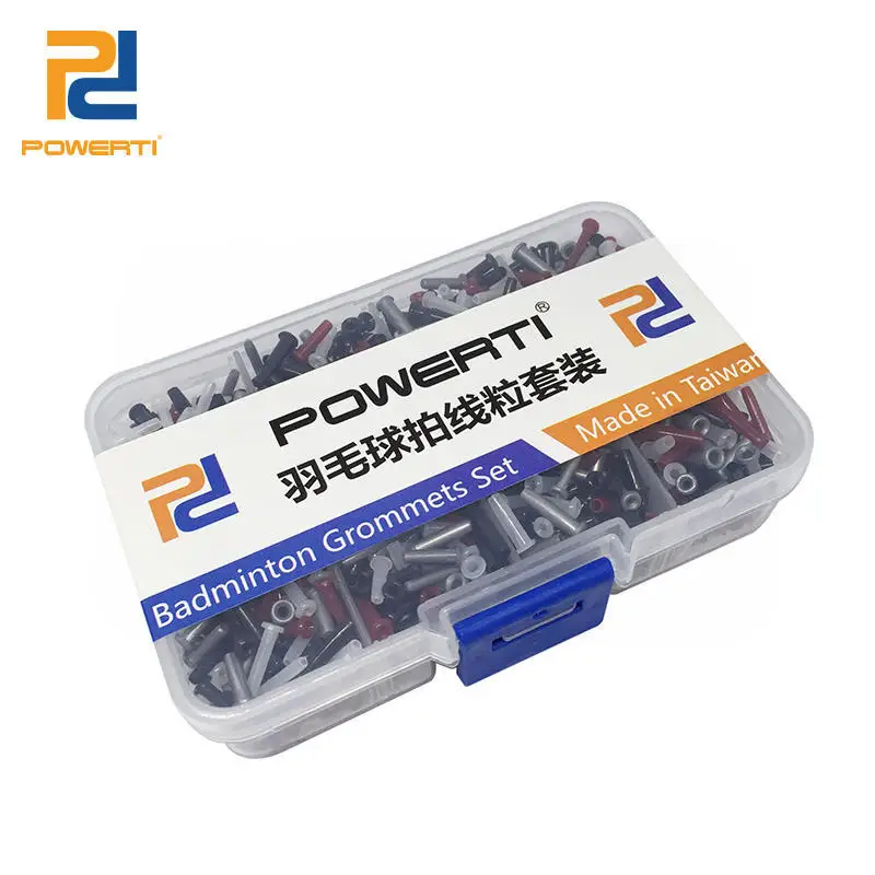 

POWERTI Mix Badminton Racket Grommets Set Eyelets Badminton String Protect Tools Single Hole and Double Hole Racket String Tools