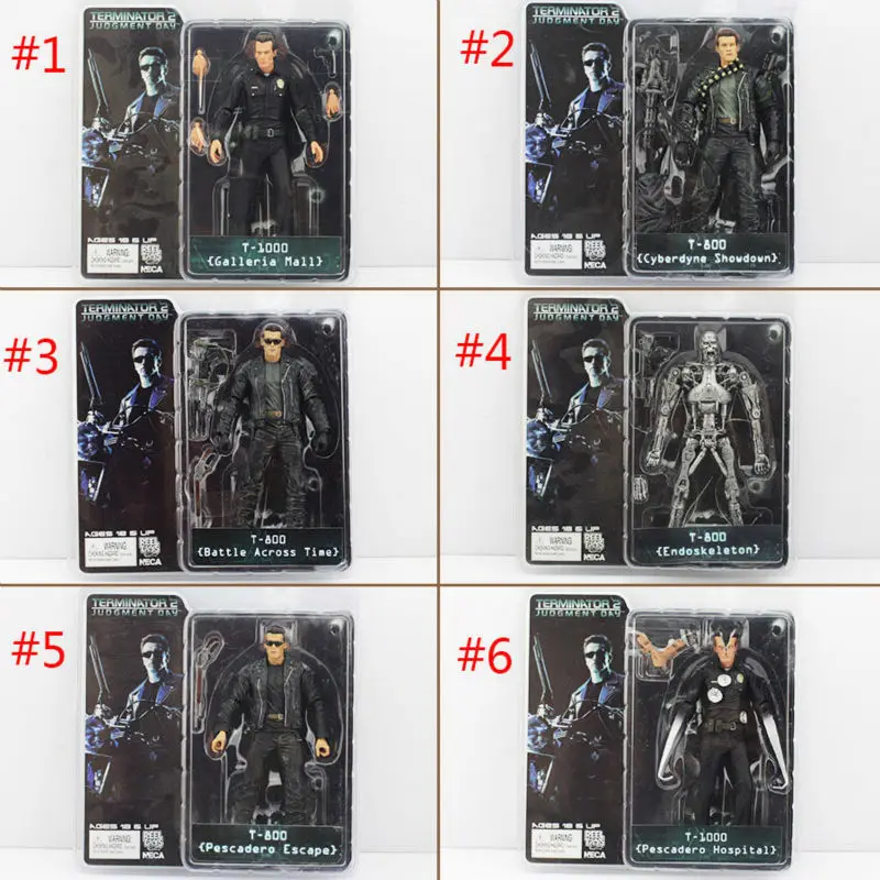 6 Style NECA The Terminator Judgment Day Rise of Machines Figure Toy T-800 T-1000 PVC Action Model Dolls | Игрушки и хобби