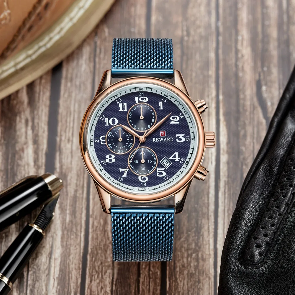 Премиум бренд Топ Роскошные водонепроницаемые мужские часы Япония считываемый