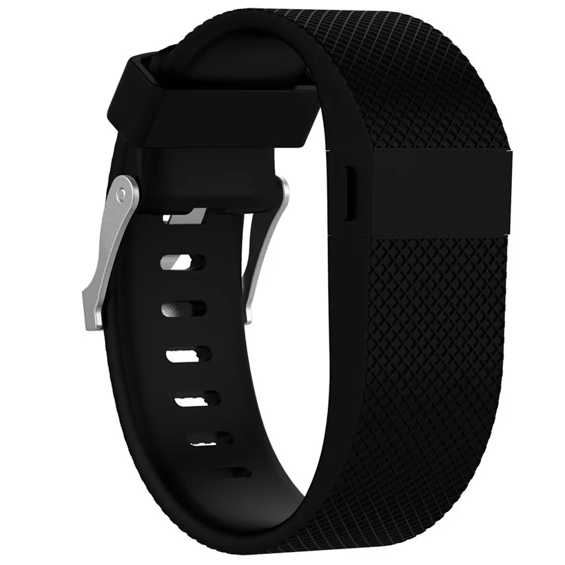 Черный Сменный силиконовый ремешок, резиновый ремешок, браслет для Fitbit Charge HR, Прямая поставка 0608 - Цвет: Черный