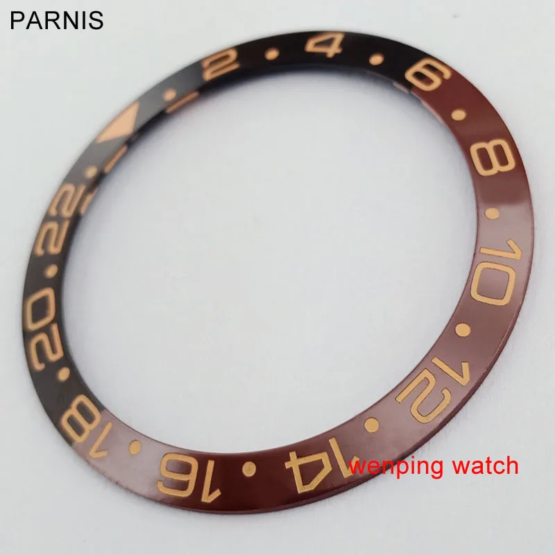38 мм керамический ободок специальные желтые цифры вставки часы подходят для