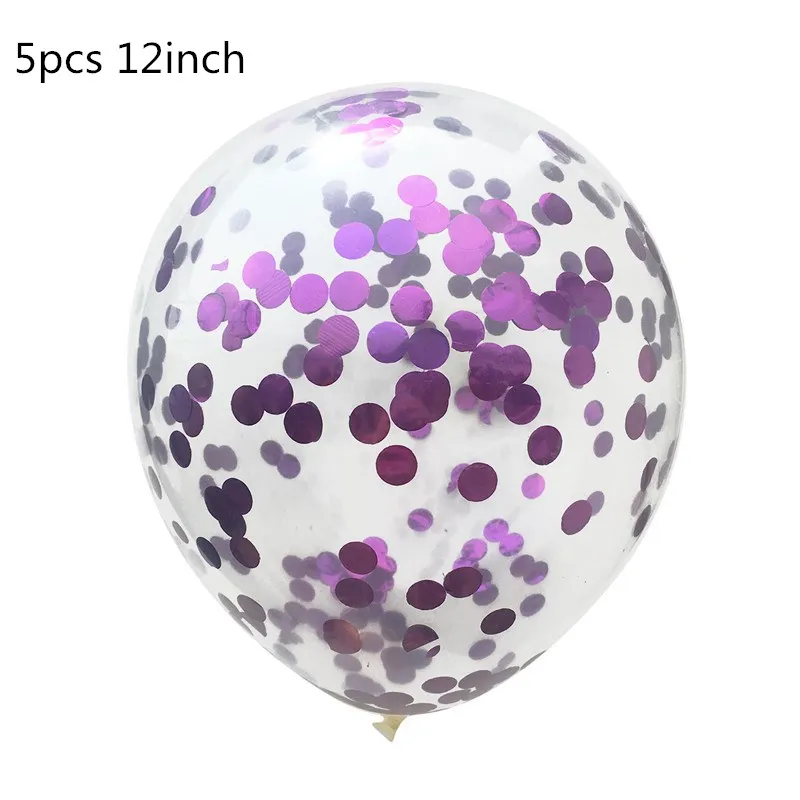 5pcs purple confetti 11 трубок держатель воздушных шаров колонна-подставка прозрачный пластиковый шар палочка День Рождения украшения Детские свадебные шары Декор - Цвет: 5pcs purple confetti