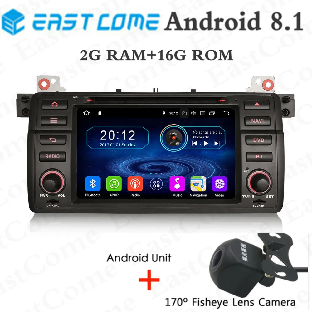 7 &quotчистый Android 8 1 четырехъядерный автомобильный DVD fo rBMW 3 серии E46 1998 2006 M3 318 320 325 Rover