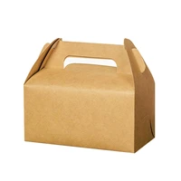 50 pcs kraft paper box with handle wedding gift box muffin packaging party birthday dessert baking package cookies cupcake box