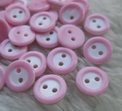 PINK U pick 2 отверстия 100 шт круглые цветные пуговицы 11x11 мм пластиковые пуговицы для пришивания одежды аксессуары - Цвет: PINK