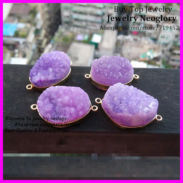 5 шт. Природный кристалл Druzy Кулон разъем друзовый кварц кластеры камень кулон