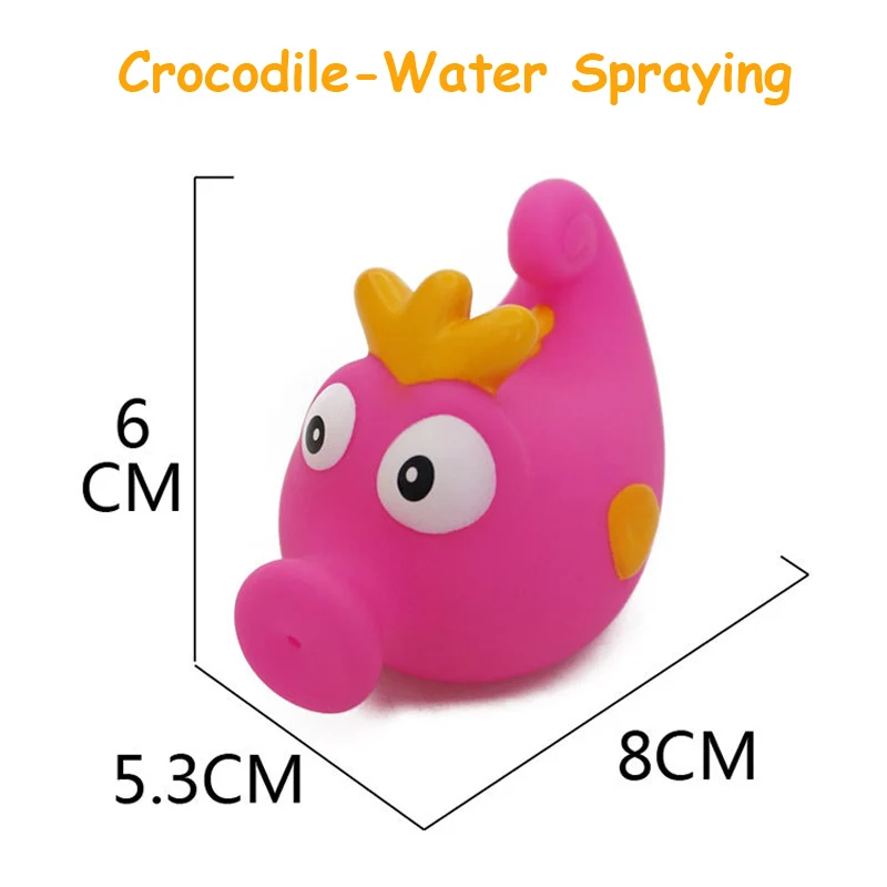crocodile 1 шт. Детские Игрушки для ванны с распылителем воды, Мягкие Резиновые Милые Мультяшные животные, игрушки для ванной, рыба, Лев, крокодил, для детей, для мальчиков и девочек - Цвет: crocodile