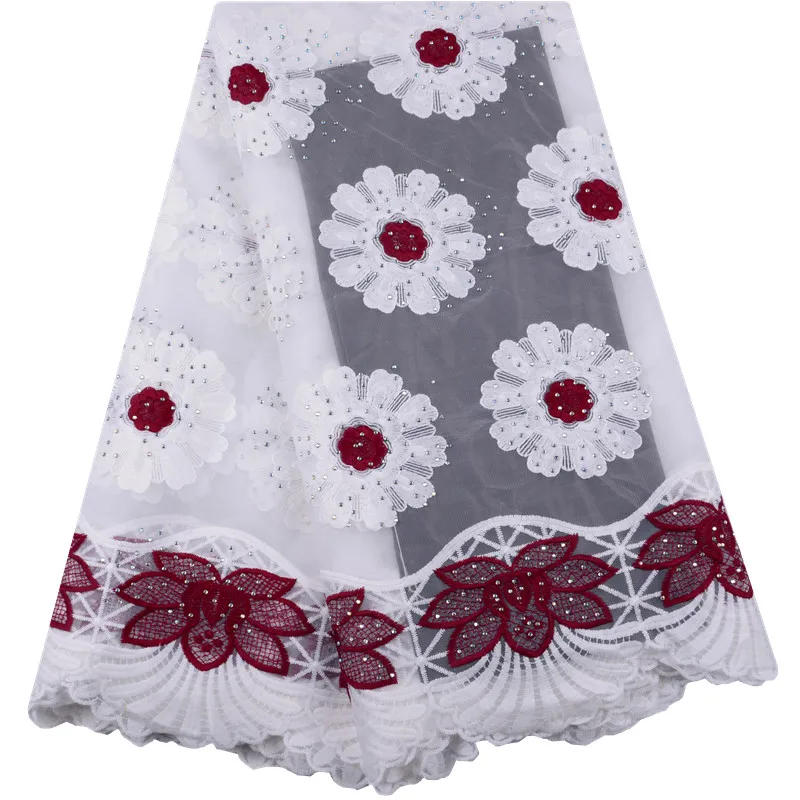 Pure White French Net Lace Fabric High Quality 2019 New Arrivals African Milk Silk With Stones For Wedding S1426 | Дом и сад