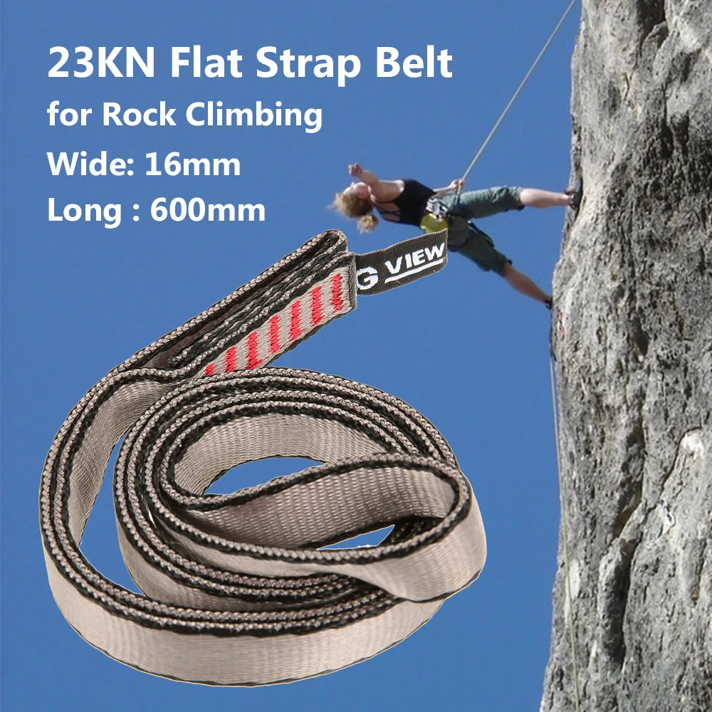 

23KN 16mm 60cm/2ft Rope Runner Webbing Sling Flat Strap Belt for Mountaineering Rock Climbing Caving Rappelling Rescue