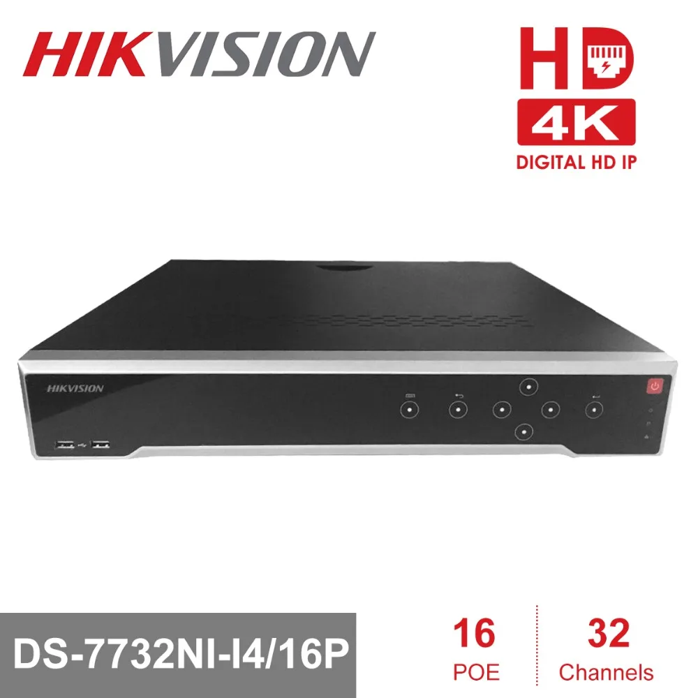Hik DS-7732NI-I4/16 P видеорегистраторы 32 канала сигнализации NVR с 4 SATA и 16 POE HDMI до 4K ANR 16-камера DVR