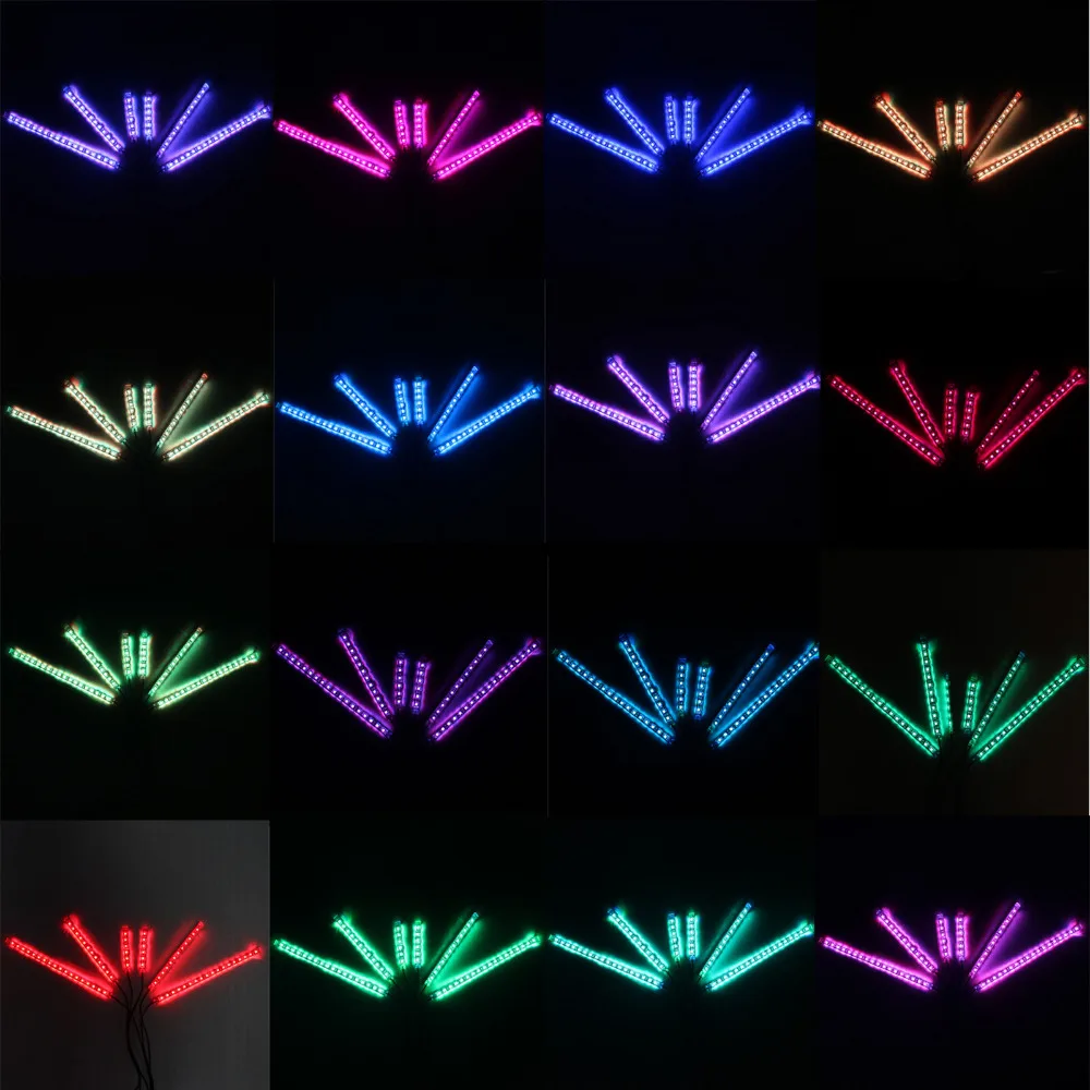 12 шт. RGB светодиодная рамка светящиеся многоцветные огни Чоппер гибкие неоновые