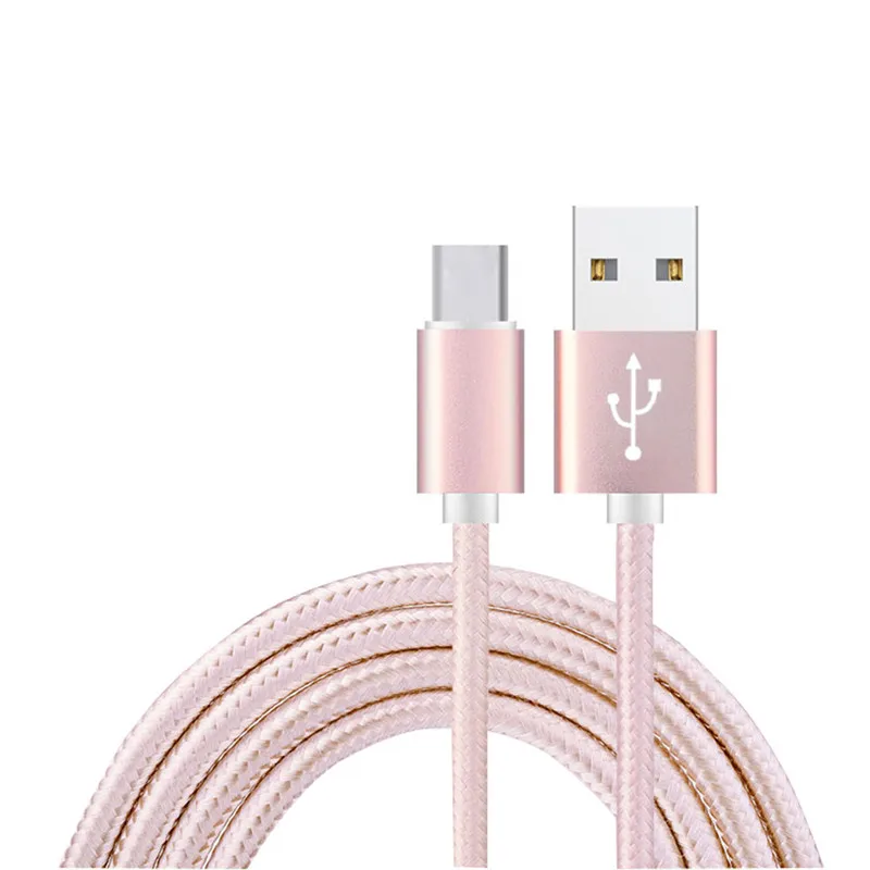 Нейлоновый 1 м 2 USB Кабель зарядного устройства типа C для OPPO K1 R15X A9 A5 2020 Realme U1 X2 XT VIVO