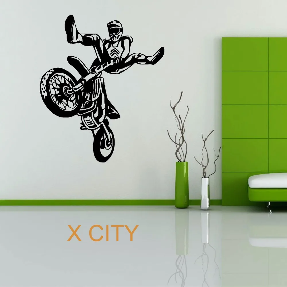 MOTO X MOTOCROSS WHEELIE rbike SPORT креативная виниловая наклейка на стену художественный декор