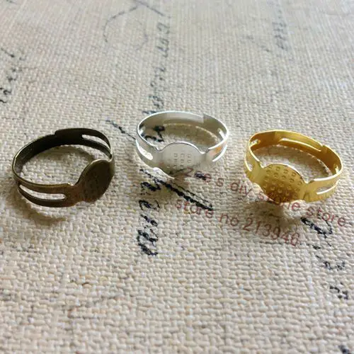 

17MM 150Pcs Adjustable Metal Stick Ring Settings Jewelry Findings Accessories