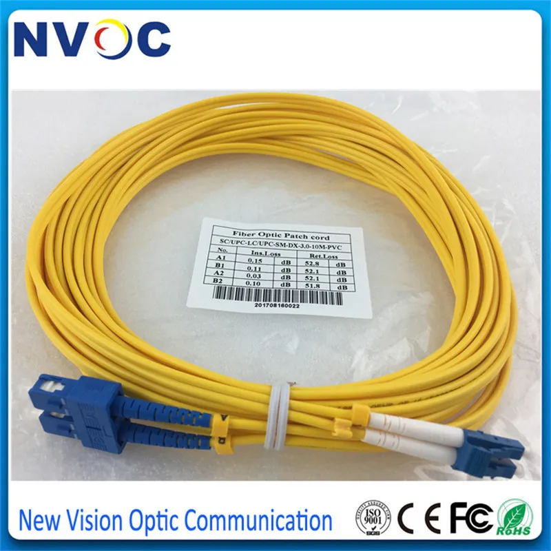 10 шт./пакет 10M SM DX SC/UPC LC/UPC оптоволоконный патч корд Одномодовый Дуплекс ПВХ