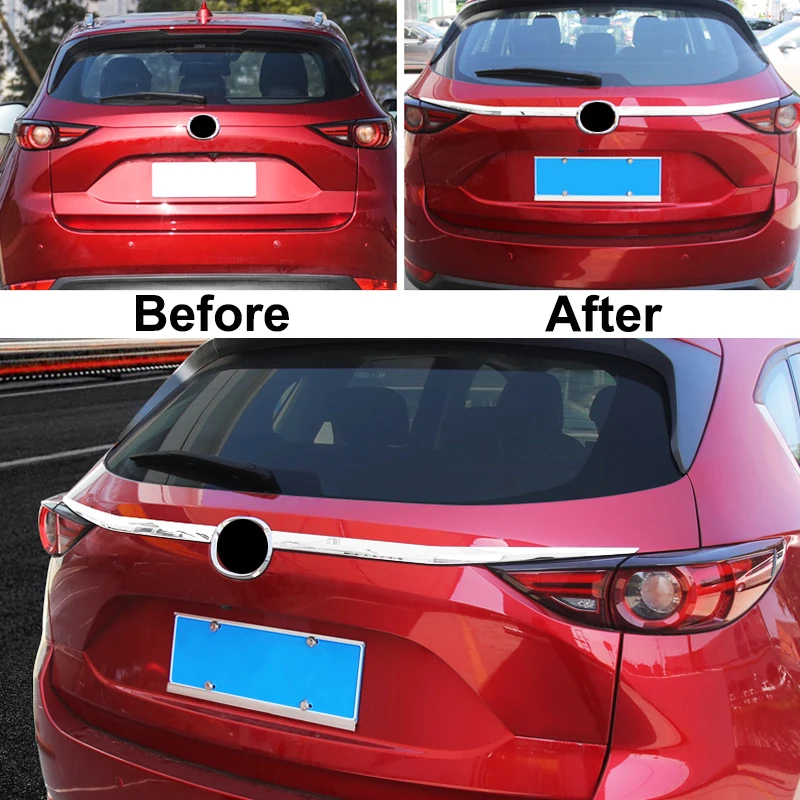 Для Mazda Cx-5 Cx5 2nd Gen KF 2017-2019 хромированная Задняя Крышка багажника задняя дверь