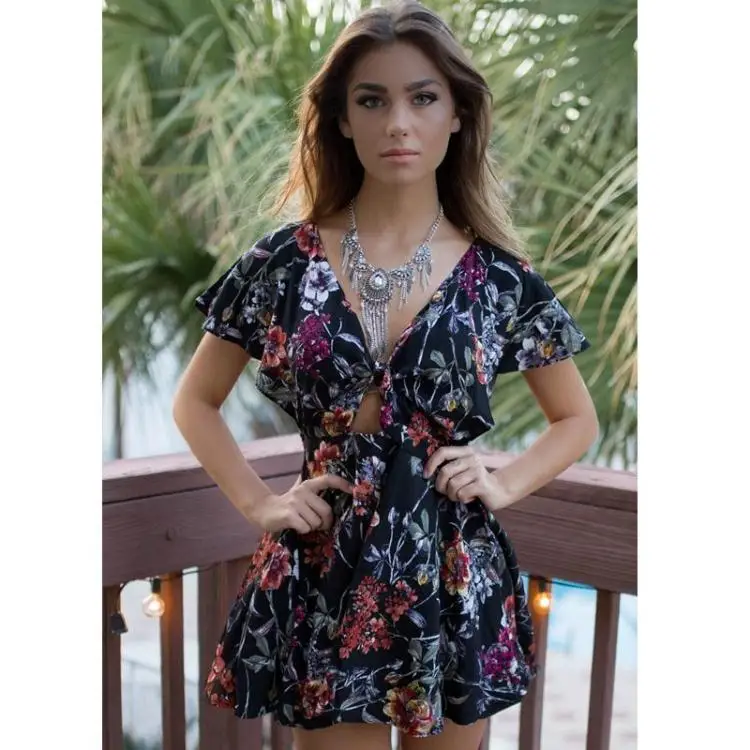 2017 без бретелек v-образным вырезом свободные женские элегантные комбинезоны с