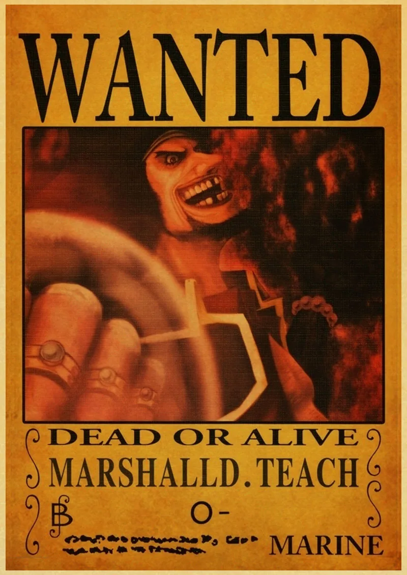 P018 Японский Классический Аниме one piece Wanted Ретро плакат Обезьяна D Luffy Wanted винтажная настенная живопись стены комнаты художественные плакаты - Цвет: P018