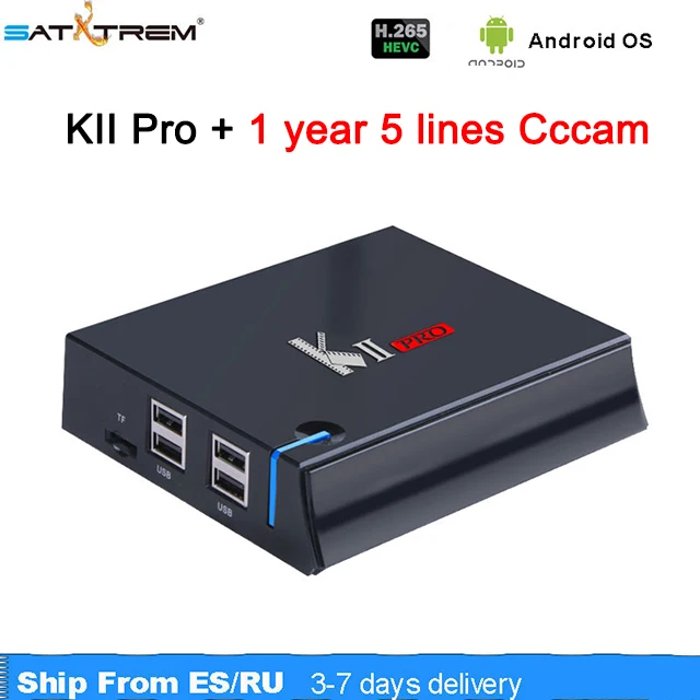 KII Pro n CCCAM MECOOL Кии PRO DVB-S2 DVB-T2 DVB-C Amlogic S905D 4 ядра Android 7,1 ТВ контейнер под элемент питания 2 Гб оперативной памяти, 16 Гб встроенной памяти, Встроенная память K2 pro 4K H.265 2,4/5G, Wi-Fi, BT4.0 - Цвет: KII Pro n CCCAM
