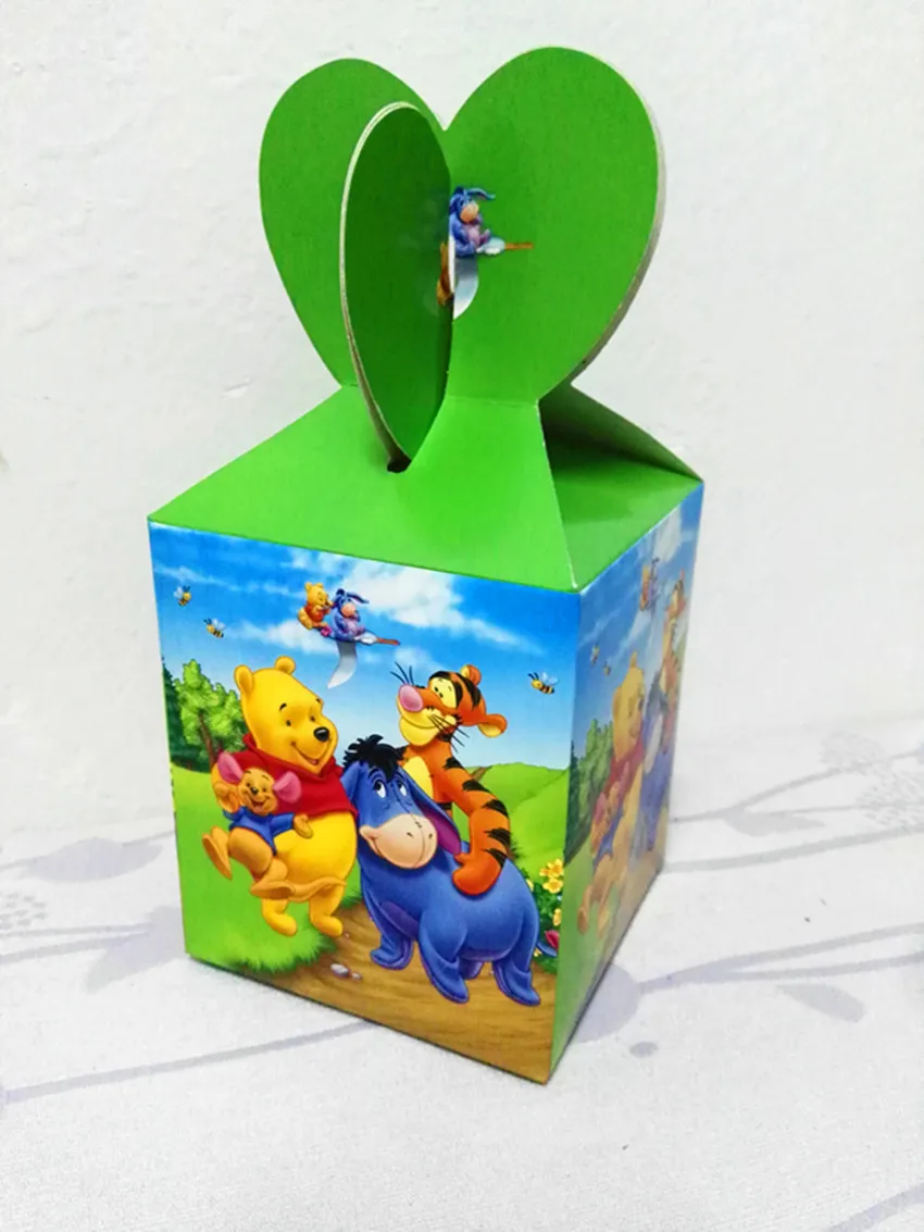 6 шт./лот коробки для конфет с Винни пухом украшения детского дня рождения