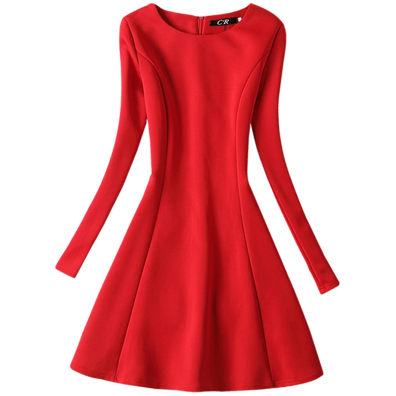 Осенне зимнее модное женское платье с длинным рукавом 2018 Новое весеннее