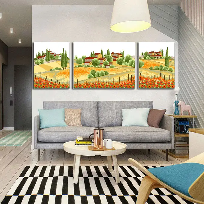 Кантри-видоискатель с напечатанным счетом на ткани DMC Вышивка крестом kitsembroidery