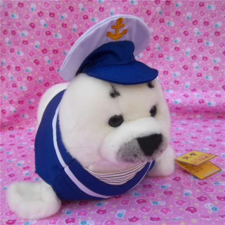 

high quality goods, 35cm navy Captain seal plush toy,Christmas gift h43