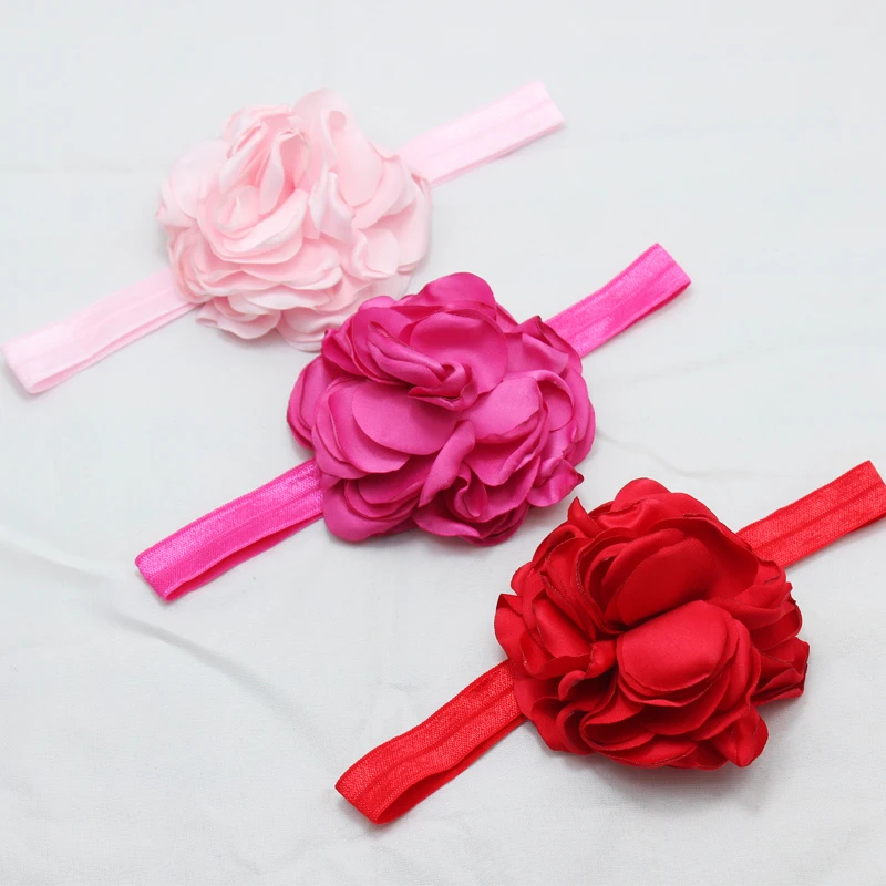 

Baby Girl headband satin flower hairband for Newborn Hair Baby Top Knot Headband children hair accessories 12pcs/lot