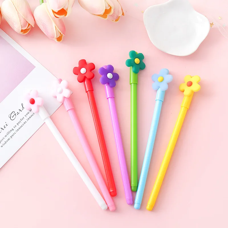 

48pcs/set South Korea's Cute Little Flower Neutral Gel Pen Creative Student Office Signature Pen Black Ink 0.5 Mm Gel Pen
