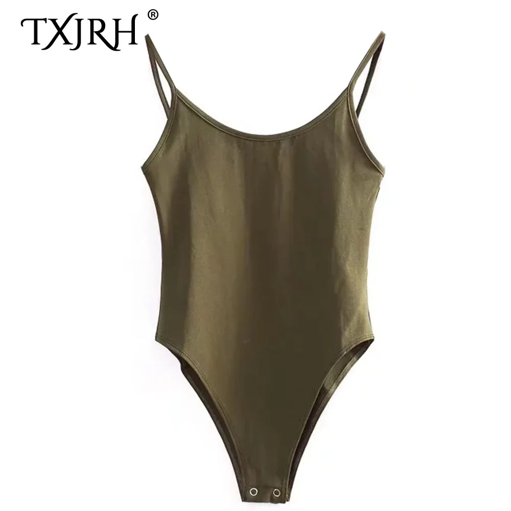 Сексуальный комбинезон с открытой спиной TXJRH боди сиамское тонкий на бретелях