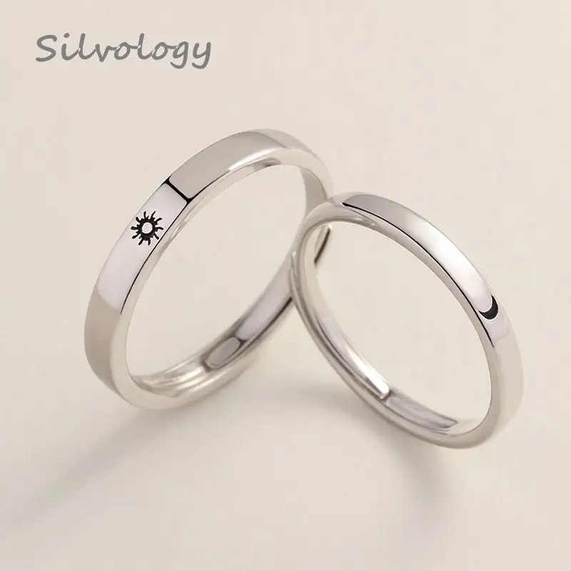 Серебряные кольца для влюбленных Silvology оригинальные элегантные романтические с