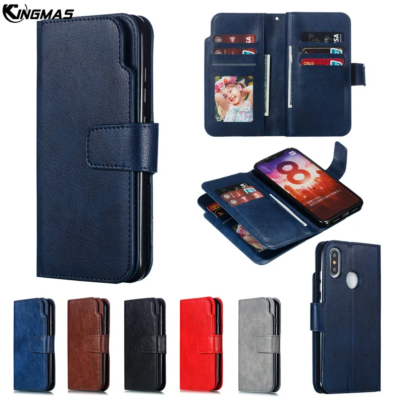 Кожаный чехол-кошелек, чехол для телефона xiaomi Red mi Note 6 PRO 7 4X mi 8, держатель для панели телефона с двумя отделениями для банковских карт, чехол-книжка из ПУ+ ТПУ