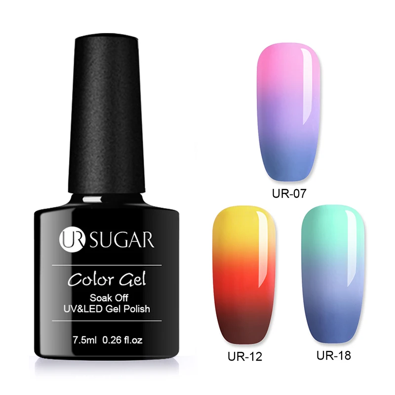 Set 3 Ur Sugar, 7,5 мл, меняющий цвет температуры, УФ-Гель-лак, термогель-лак для ногтей, не впитывается, дизайн ногтей, Гибридный Гель-лак для маникюра - Цвет: Set 3