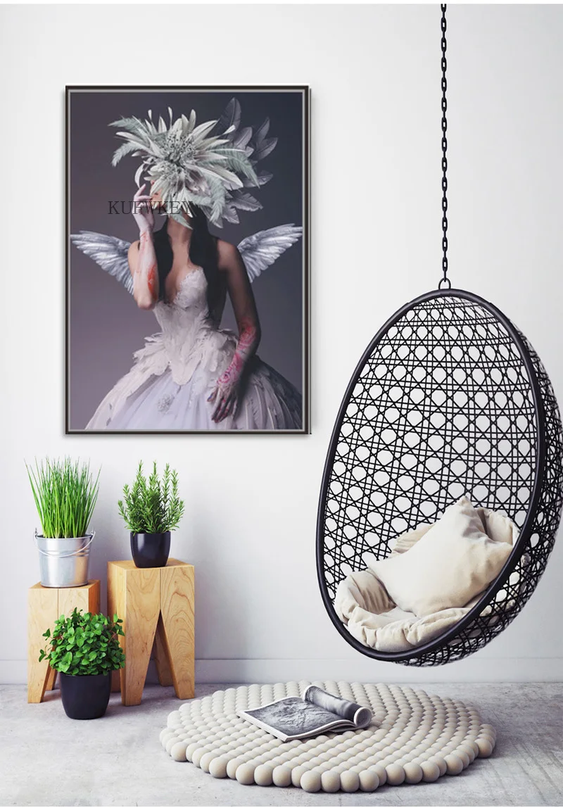 Полностью квадратная круглая Алмазная мозаика фантазия перо женщина картина