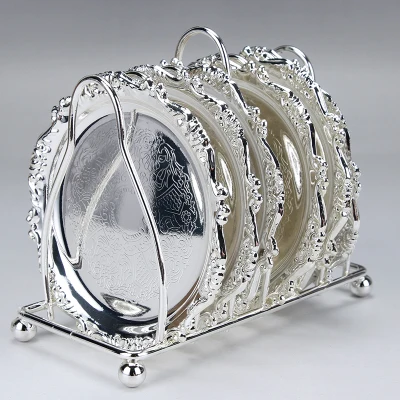 A1 Silver Набор из 6 шт. мини-блюдо для закусок с подставкой серебряный поднос для торта тарелка для кондитерских изделий в западном стиле поднос для закусок предметы домашнего интерьера - Цвет: A1 Silver