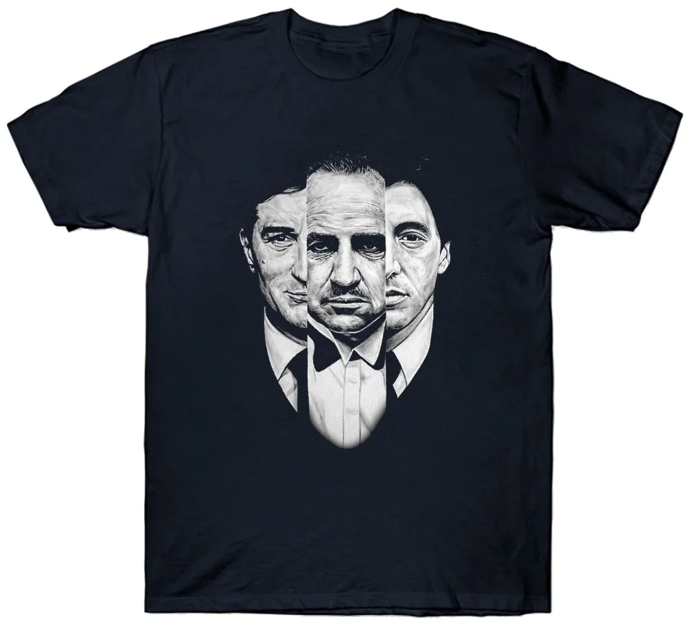 Godfather Trilogy T Shirt Mafia Film Movie Gangster Italy  summer 2019 Short Sleeve Size Print Men Army T Shirt