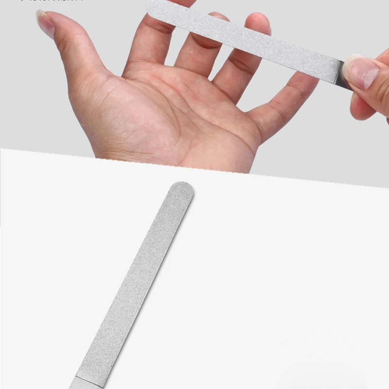 Двухсторонняя пилка для ногтей из нержавеющей стали 1 шт. 17 5 см металлический