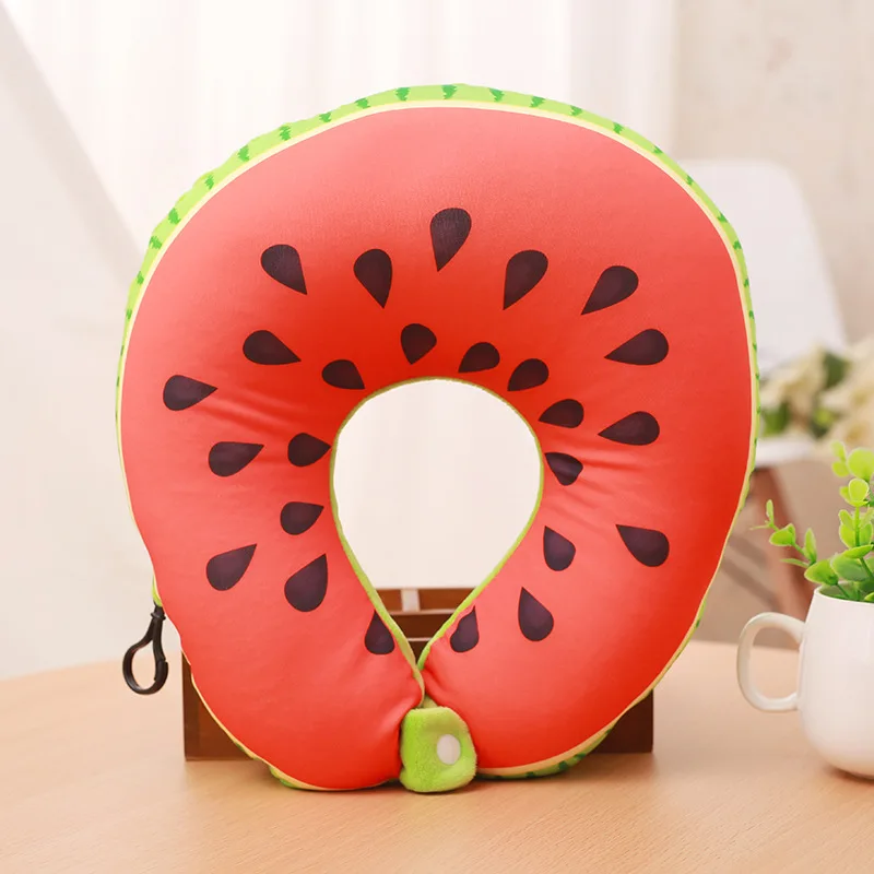 Милые фрукты u-образная Подушка Наночастицы шеи подушки для автомобиля