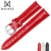 maikes women watch accessories strap light bright genuine leather watchband high quality 12 mm 20 mm watch bands for ck armani