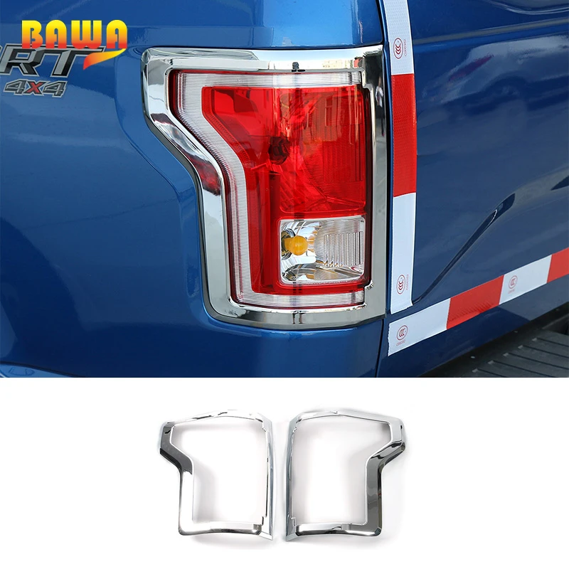 

BAWA Chrome ABS Car Exterior Rear Tail Light Lamp Cover Trim Decoration Stickers For Ford F150 2016 Up Car Styling