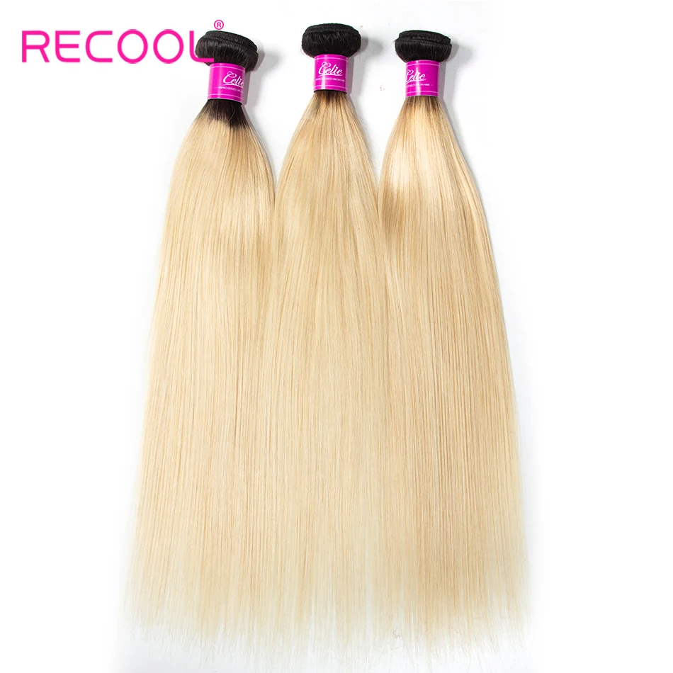 Recool Hair 1B 613 пряди бразильские волосы волнистые Remy человеческие блонд прямые Омбре