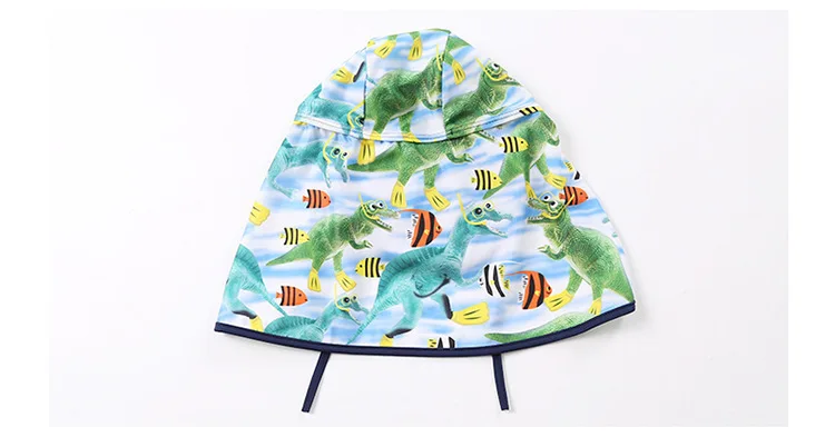 Летняя одежда для детей, купальный костюм с защитой от ультрафиолета 50+, защита от ультрафиолета, защита от ультрафиолетовых лучей на открытом воздухе; пляжные кепки для защиты от солнца уход за кожей лица маска ухо крышка щитка Кепки регулируемая детская шапка с динозаврами