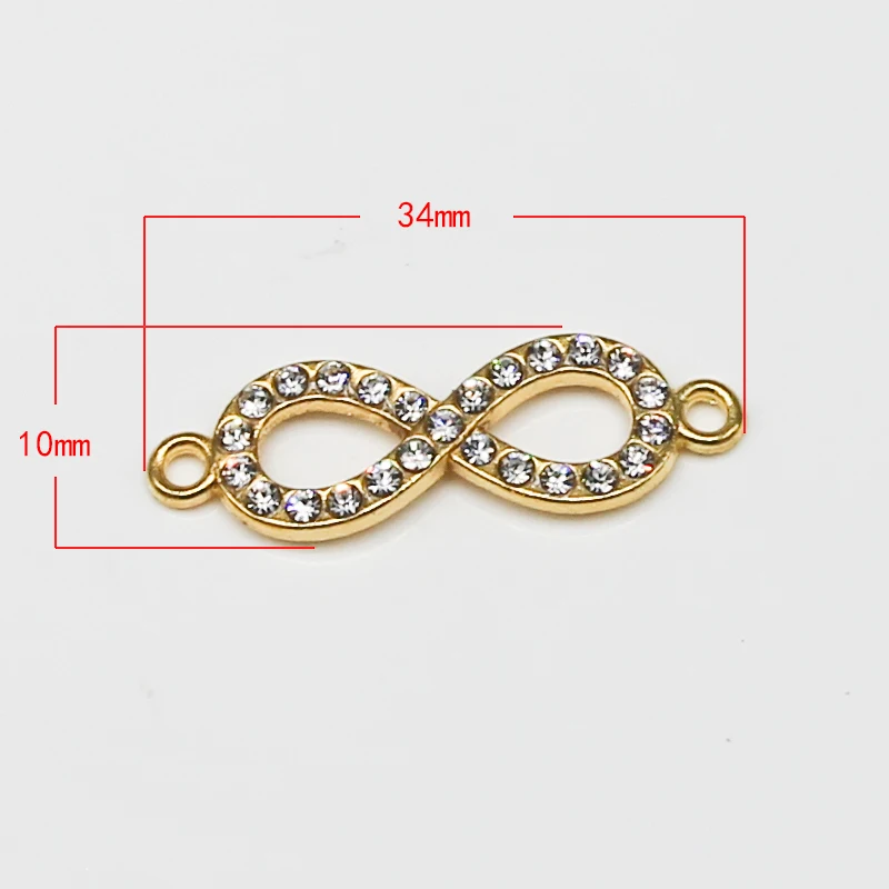 6 шт. новые модные золотые и серебряные браслеты с кристаллами бесконечности для